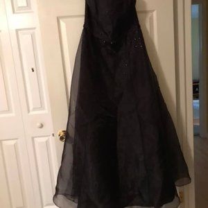 formal strapless black dress David's Bridal sz 10